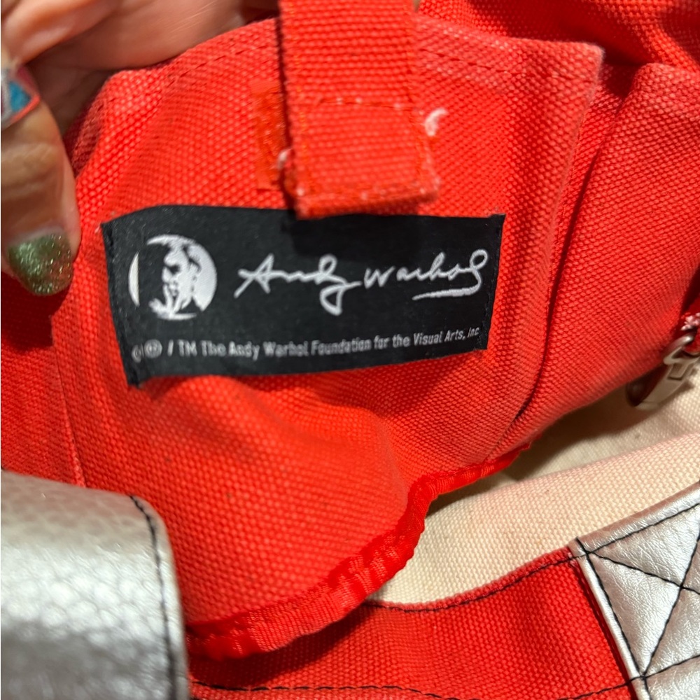 Andy Warhol Jackie O Red Tote Bag - Picture 6 of 13